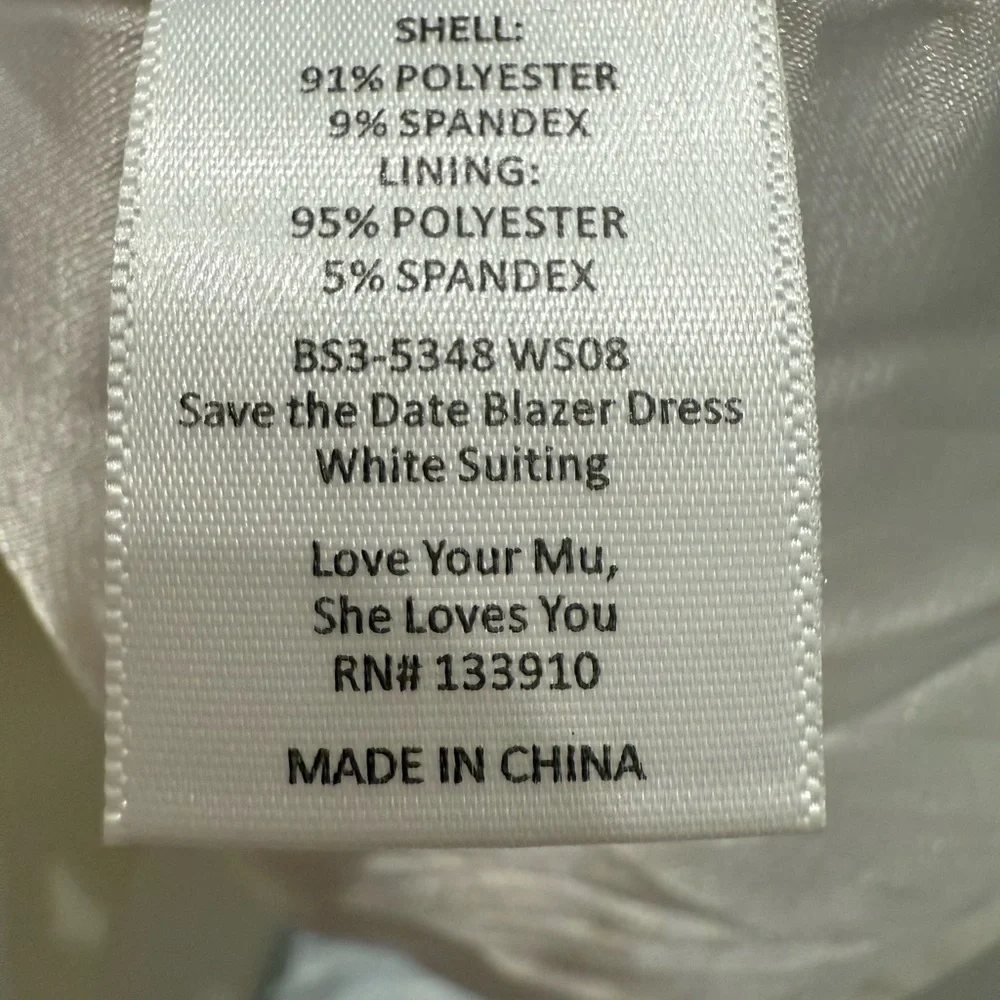 NWT Show Me Your Mumu Save the dress white blazer Rhinestone Elegant Mini Sz S - Picture 7 of 11